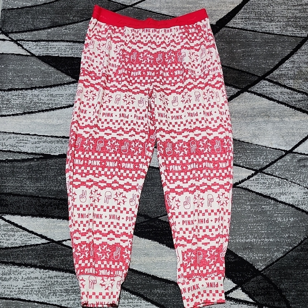 VS PINK 2022 COZY SLEEP/LOUNGE HIGH-RISE POCKETS LOGO JOGGERS